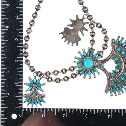 Valentino & Matilda Banteah Zuni turquoise needlepoint steling necklace