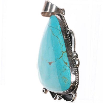 Sylvia Nuguematz Navajo for Chimney Butte  large Sterling/turquoise pendant