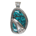 TQ+ Sterling Handcrafted spiderweb turquoise pendant - Estate Fresh Austin