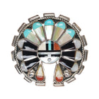 Dexter & Eva Cellicion Zuni stering sunface headdress pendant/pin channel inlay - Estate Fresh Austin