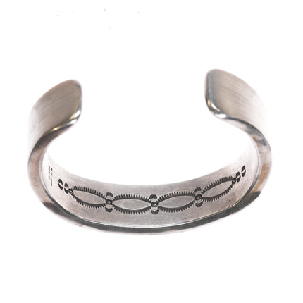 7.25" Heavy Bruce Morgan Navajo heavy stamped sterling cuff bracelet