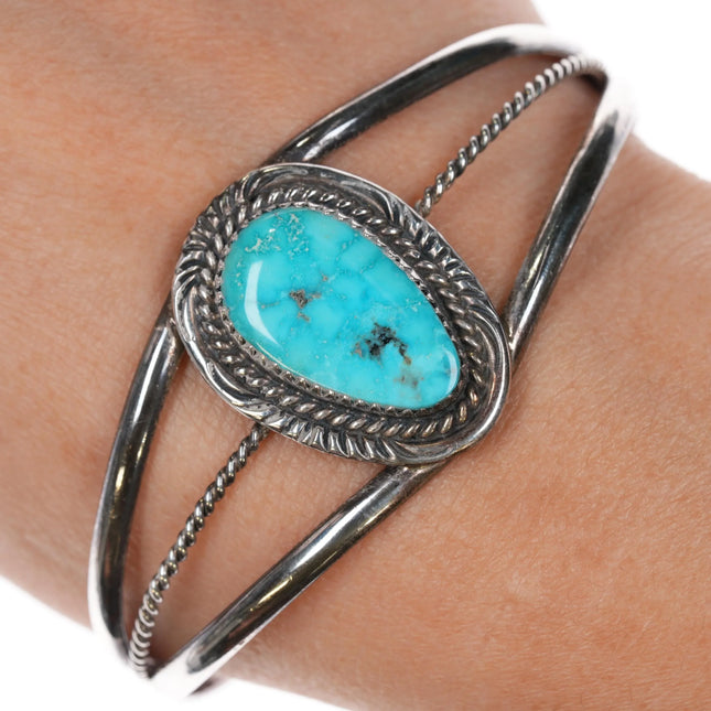 7" Will Denetdale Navajo sterling and turquoise cuff bracelet - Estate Fresh Austin