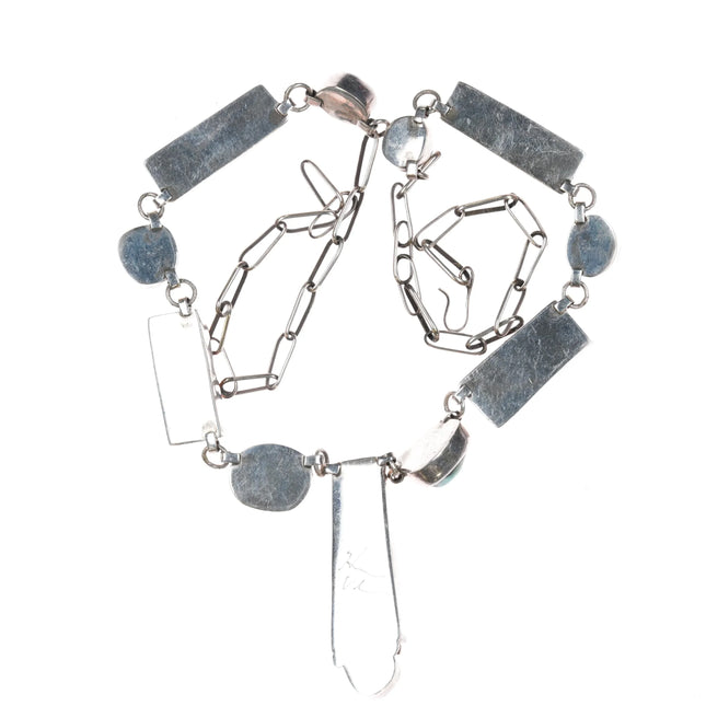 Herman Vandever Navajo Sterling, turquoise, and spiny oyster necklace - Estate Fresh Austin