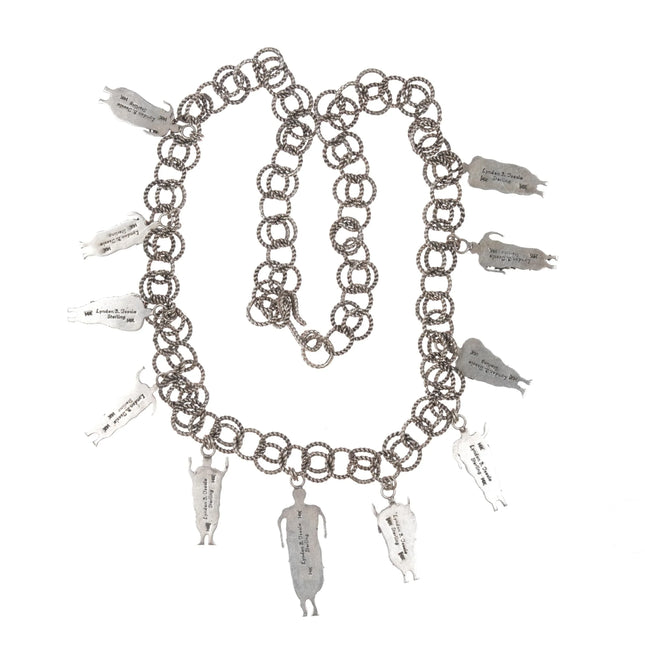 Lyndon B Tsosie Navajo 14k/sterling Tufa cast brutalist dancers necklace - Estate Fresh Austin