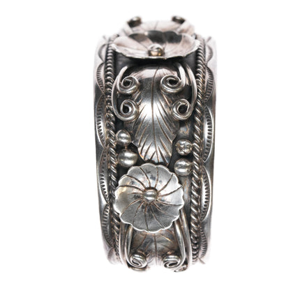 6.75" Vintage Fred James Navajo sterling cuff bracelet