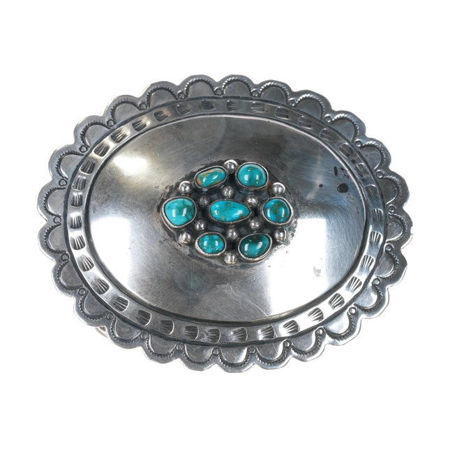 c1960's Blue Gem Turquoise Vintage Navajo sterling belt buckle