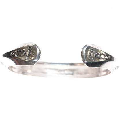 6.25" Roger Skeet Jr Navajo carinated silver cuff bracelet