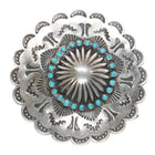 c1940's Navajo silver snake eye turquoise large pin - Estate Fresh Austin