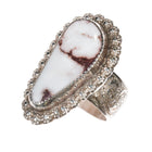 Sz8.75 AD Southwestern sterling Wild Horse Jasper ring - Estate Fresh Austin