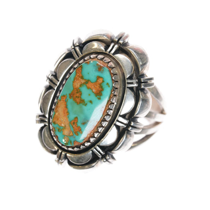 Sz8.5 Herbert Begay Navajo sterling high grade turquoise ring