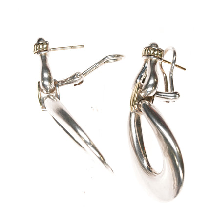 LAGOS Caviar 18k/14k/Silver Door Knocker style earrings