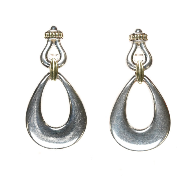 LAGOS Caviar 18k/14k/Silver Door Knocker style earrings - Estate Fresh Austin