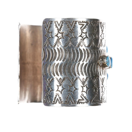 7" Navajo Golden Hills Turquoise sterling cuff bracelet - Chris Etsitty - Estate Fresh Austin