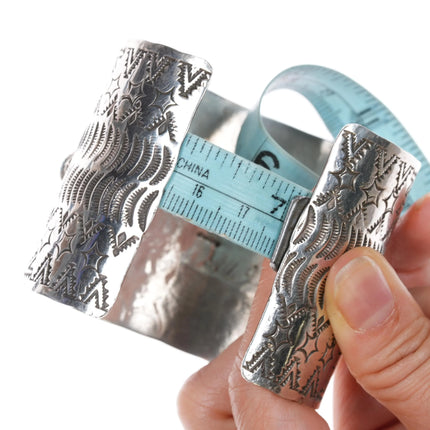 7" Navajo Golden Hills Turquoise sterling cuff bracelet - Chris Etsitty - Estate Fresh Austin