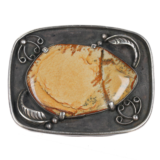 c1960's Navajo sterling jasper belt buckle