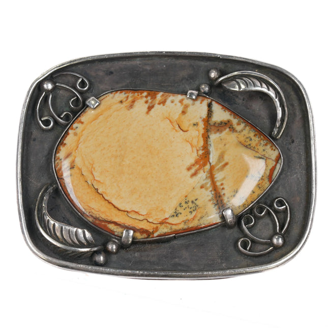 c1960's Navajo sterling jasper belt buckle - Estate Fresh Austin