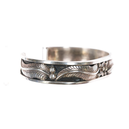 6.75" AR Navajo sterling blossom cuff bracelet