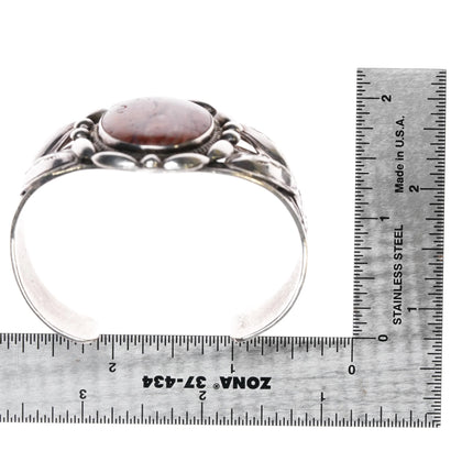 6.25" 40's-50's Fred Harvey style sterling/jasper cuff bracelet - Estate Fresh Austin