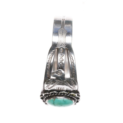 6.375" 1940's Navajo Curio Fred Harvey sterling thunderbird cuff bracelet - Estate Fresh Austin