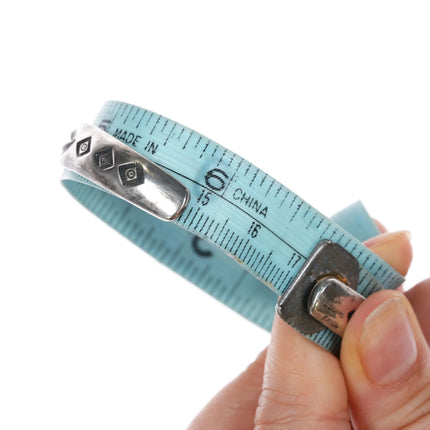 6.75" 30's-40's Navajo Blue Gem turquoise cluster silver cuff bracelet - Estate Fresh Austin