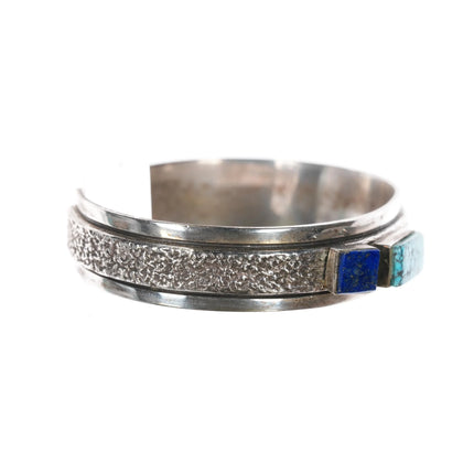 6.25" George and Nussie Henry Navajo sterling, turquoise, and lapis cuff bracelet - Estate Fresh Austin