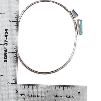 6.25" George and Nussie Henry Navajo sterling, turquoise, and lapis cuff bracelet - Estate Fresh Austin