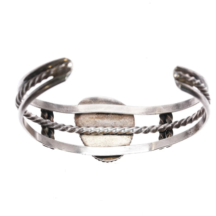 6.375" 50's-60's Navajo silver Chrysocolla cuff bracelet - Estate Fresh Austin