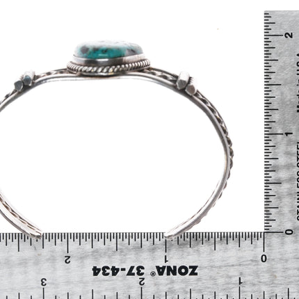 6.375" 50's-60's Navajo silver Chrysocolla cuff bracelet - Estate Fresh Austin