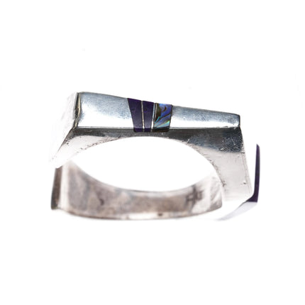 6" Danny Romero Yaqui Sugilite, sterling, shell modernist cuff bracelet - Estate Fresh Austin
