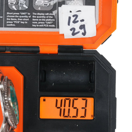 6.25" Large 30's-40's Navajo heavily stamped silver cuff bracelet w/turquoise - Estate Fresh Austin