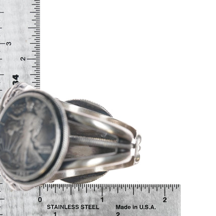 6.12" Paul Livingston Navajo sterling US Currency cuff bracelet - Estate Fresh Austin
