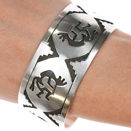 6.75" Michael Tahe Navajo sterling Kokopelli cuff bracelet - Estate Fresh Austin