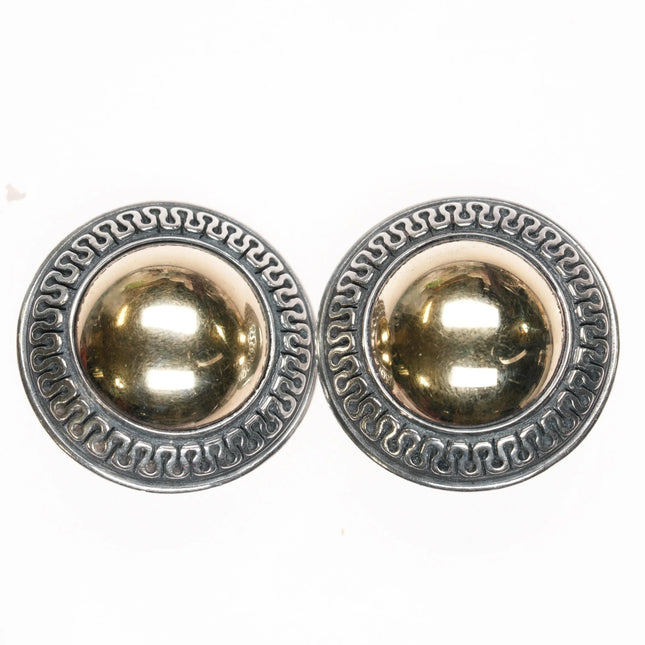 Retired James Avery 14k/sterling domed filigree border clip-on earrings - Estate Fresh Austin