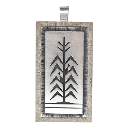 Ramon Dalangyawma Hopi Overlay Corn plant pendant sterling - Estate Fresh Austin