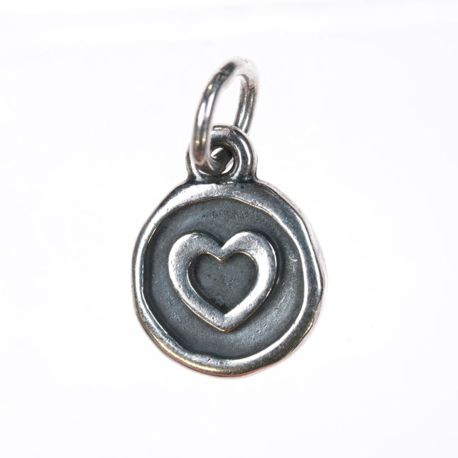 Retired James Avery shadowbox heart charm sterling silver