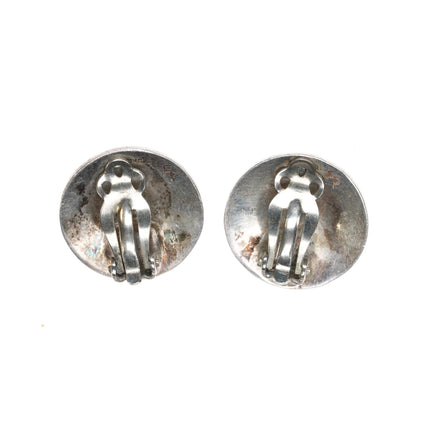 Frank Patania Sr (1899-1964) Modernist sterling & Coral clip on earrings