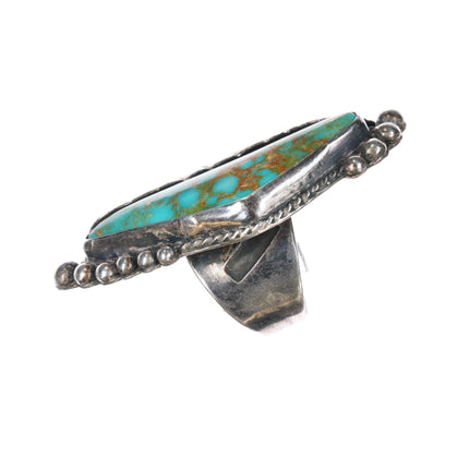 sz6.5 Large vintage Native American sterling high grade turquoise ring