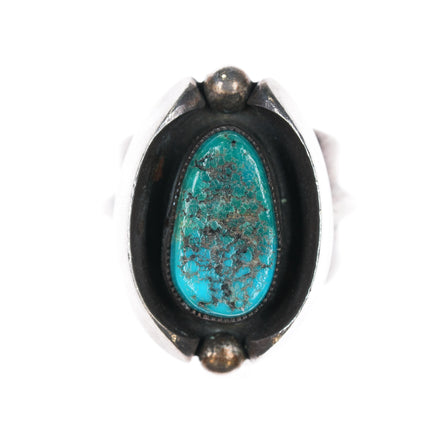 sz8.25 Vintage FC Native American sterling turquoise modernist ring