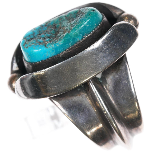 sz8.25 Vintage FC Native American sterling turquoise modernist ring