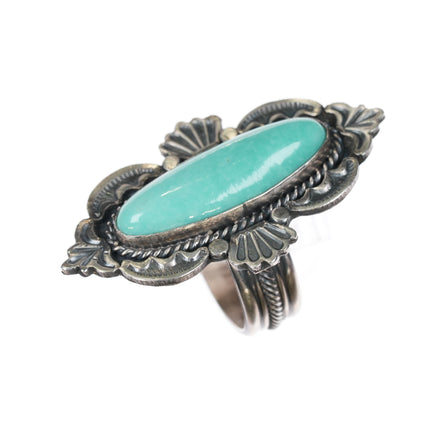 sz8 Michael and Rosita Calladitto Navajo/Apache sterling and turquoise ring