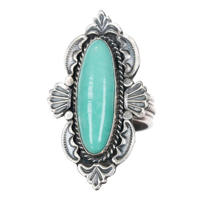 sz8 Michael and Rosita Calladitto Navajo/Apache sterling and turquoise ring