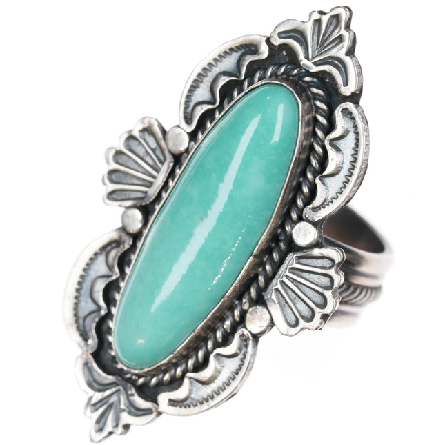 sz8 Michael and Rosita Calladitto Navajo/Apache sterling and turquoise ring