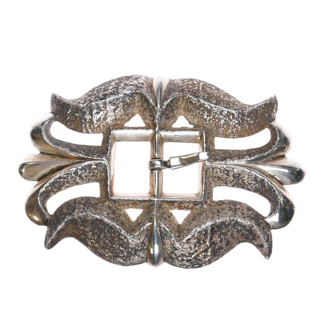 Fidel Bahe Navajo for Rocking Horse Ranch Tufa Cast sterling belt buckle