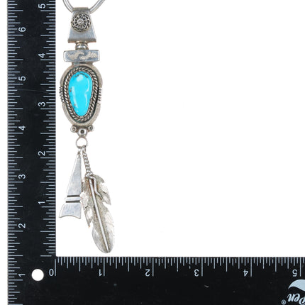 Ben Begaye Navajo sterling turquoise feather necklace sturdy