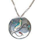 Large Vintage Zuni inlay Bluebird pendant/necklace - Estate Fresh Austin