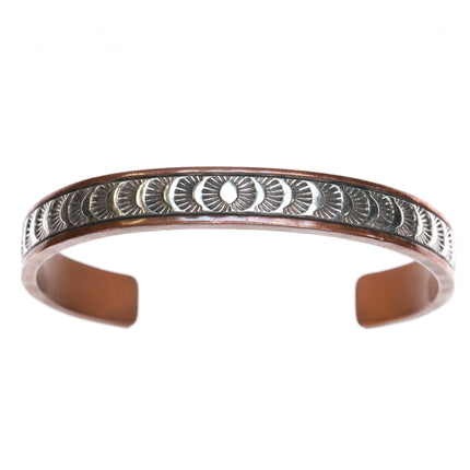 7 3/8" LS Navajo sterling and copper cuff bracelet