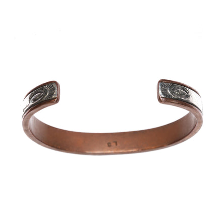 7 3/8" LS Navajo sterling and copper cuff bracelet