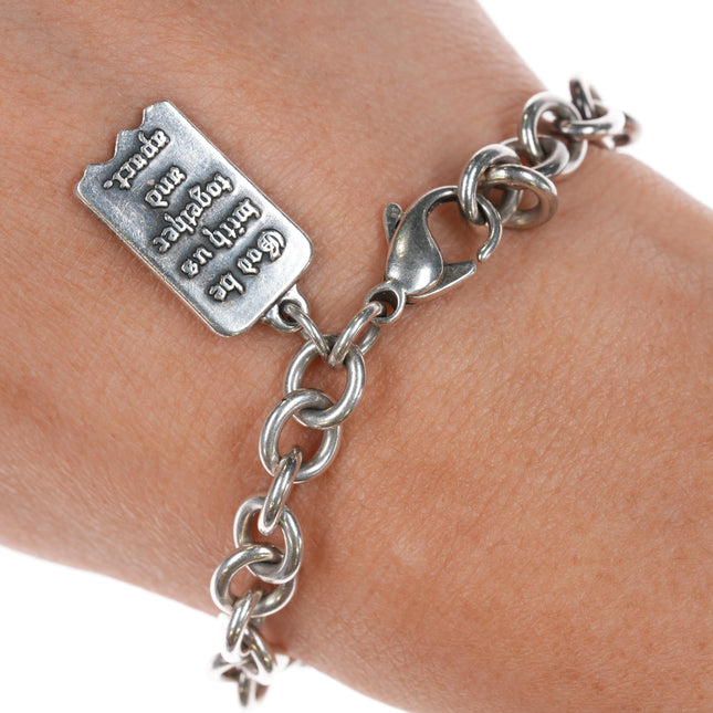 6" James Avery "God be with us together and apart" sterling charm bracelet