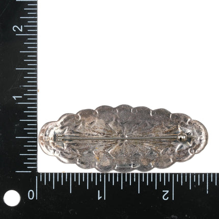 Vintage Navajo sterling spiny oyster and turquoise pin - Estate Fresh Austin