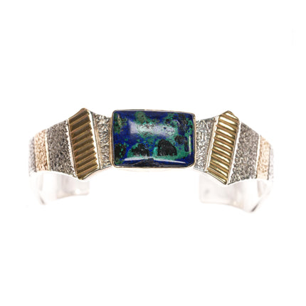 6.25" Marc Antia Apache 14k/Sterling Azurite cuff bracelet